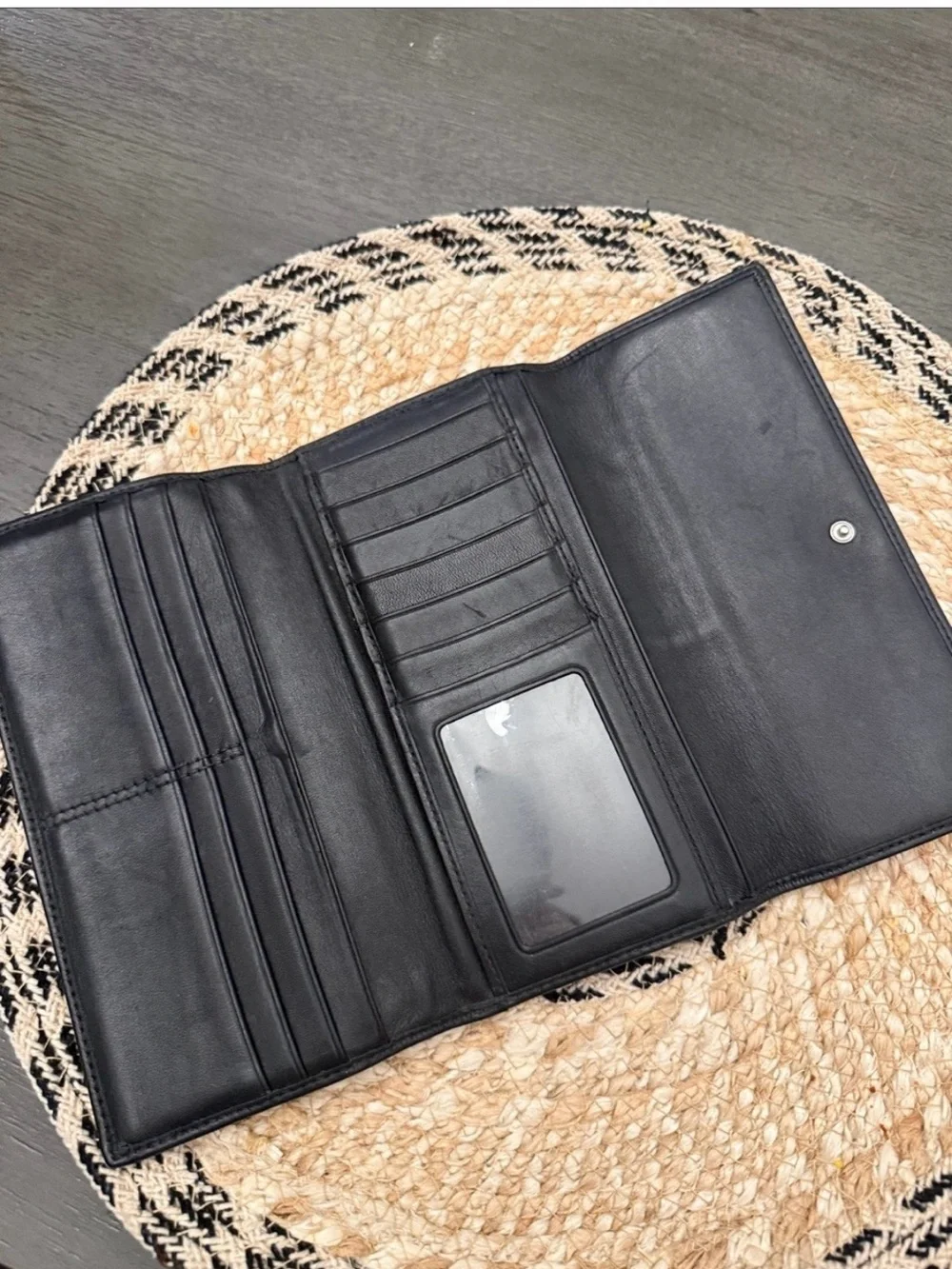 Coach Signature Canvas Wallet in Black and Gray